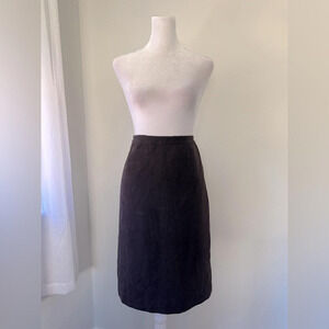 Vintage Y2K Casual Corner Chocolate Brown Corduroy Knee Length Pencil Skirt